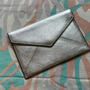 Rebecca minkoff silver metallic “Leo” clutch